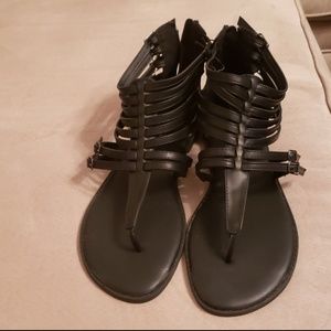 Black gladiator sandals
